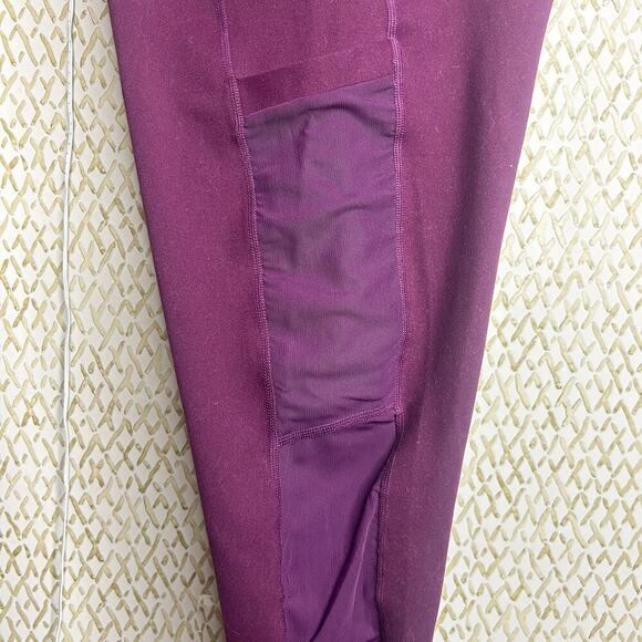 Fabletics Plum Purple Skinny Leg Mesh Peekaboo Athletic Leggings Size S - Picture 3 of 8